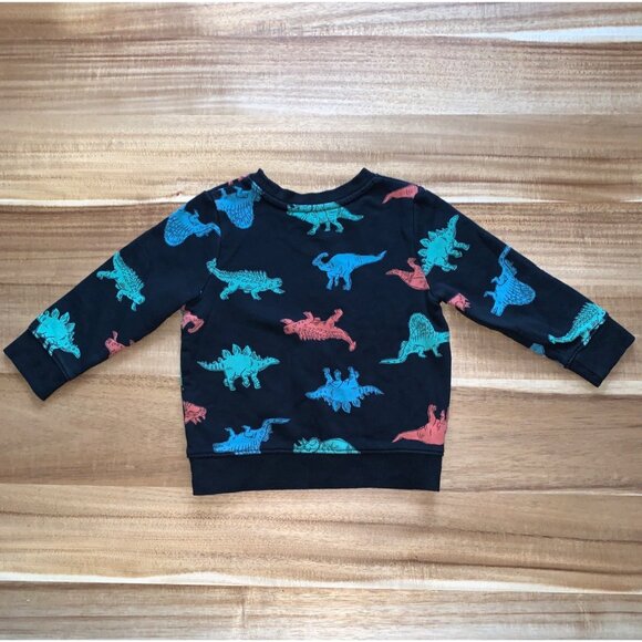 Cat & Jack Toddler Boys Dinosaur Print Black Sweatshirt Size 2T - Picture 2 of 10